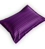 Purple Cotton 210TC Striped Set of 2 Pillow Covers