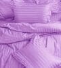 Purple Cotton 210TC Striped Set of 2 Pillow Covers