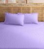 Purple Cotton 210TC Striped Set of 2 Pillow Covers