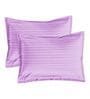 Purple Cotton 210TC Striped Set of 2 Pillow Covers