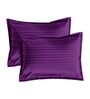 Purple Cotton 210TC Striped Set of 2 Pillow Covers