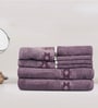 Purple Cotton Patterned 500 GSM Towel Set 8 Pieces
