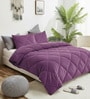 Purple Cotton 210TC Solid Plain Heavy Winter Double 400GSM Bedding Set 1 Comforter 1 Bedsheet 2 Pillow Covers