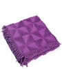 Purple Cotton Geometric 82X55 Inch Machine Tufted Throw