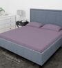 Purple Cotton Solid Finest 300TC Plain Super King Bedsheet with 2 Pillow Covers