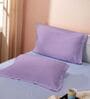 Purple Cotton Solid 210TC Plain Set of 2 Pillow Covers
