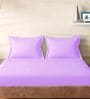 Purple Cotton Solid 210TC Plain Set of 2 Pillow Covers