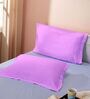 Purple Cotton Solid 210TC Plain Set of 2 Pillow Covers