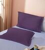 Purple Cotton Solid 210TC Plain Set of 2 Pillow Covers