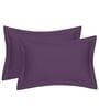 Purple Cotton Solid 210TC Plain Set of 2 Pillow Covers