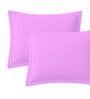 Purple Cotton Solid 210TC Plain Set of 2 Pillow Covers