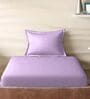 Purple Cotton Solid 210TC Plain Single Bedsheet with 1 Pillow Cover