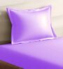 Purple Cotton Solid 210TC Plain Single Bedsheet with 1 Pillow Cover