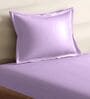 Purple Cotton Solid 210TC Plain Single Bedsheet with 1 Pillow Cover