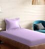Purple Cotton Solid 210TC Plain Single Bedsheet with 1 Pillow Cover