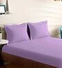 Purple Cotton Solid 210TC Plain Super King Bedsheet with 2 Pillow Covers