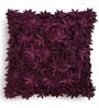 Purple Embroidered Polyester 16X16 Inches Cushion Cover (Set of 2)