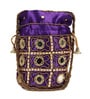 Purple Fabric Embroidered Potli Bag for Women (20 cm)