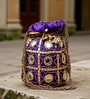 Purple Fabric Embroidered Potli Bag for Women (20 cm)