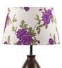 Purple Fabric Shade Table Lamp with Brown Base
