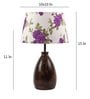 Purple Fabric Shade Table Lamp with Brown Base