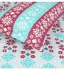 Purple Floral 120 TC Cotton Double Fitted Bedsheet with 2 Pillow Covers