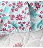 Purple Floral 120 TC Cotton Double Fitted Bedsheet with 2 Pillow Covers
