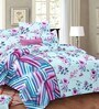 Multicolor Floral 140 TC 100% Cotton Queen Sized Bed Sheets with 2 Pillow Covers