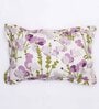 Purple Floral 180 TC Cotton 1 King Bedsheet with 2 Pillow Covers