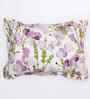 Purple Floral 180 TC Cotton 1 King Bedsheet with 2 Pillow Covers