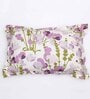 Purple Floral 180 TC Cotton 1 King Bedsheet with 2 Pillow Covers