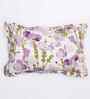 Purple Floral 180 TC Cotton 1 King Bedsheet with 2 Pillow Covers