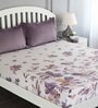 Purple Floral 180 TC Cotton King Sized Bed Sheets with 2 Pillow Covers