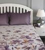 Purple Floral 180 TC Cotton King Sized Bed Sheets with 2 Pillow Covers