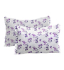 Purple Floral 180 TC Cotton Queen Size Double Bedsheet with 2 Pillow Covers