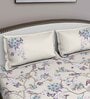 Purple Floral 180 TC Cotton Queen Sized Bed Sheets with 2 Pillow Covers