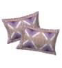 Purple Geometric 200 TC 100% Cotton Set of 2 Pillow covers