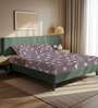 Purple Floral 200 TC Microfiber Double Bedsheet with 2 Pillow Covers