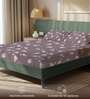 Purple Floral 200 TC Microfiber King Sized Bedsheet with 2 Pillow Covers
