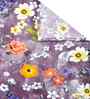 Purple Floral 300 TC Cotton Blend King Size Double Bedsheet with 2 Pillow Covers