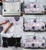 Purple Floral Polyester (1Pc) Seater Sofa Cover