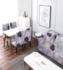 Purple Floral Polyester (1Pc) Seater Sofa Cover