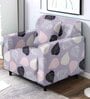 Purple Floral Polyester (1Pc) Seater Sofa Cover