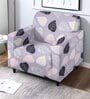 Purple Floral Polyester (1Pc) Seater Sofa Cover