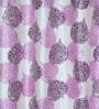 Purple Floral Polyester 5Ft Semisheer Eyelet Window Curtains (Set Of 2)