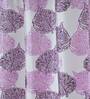 Purple Floral Polyester 5Ft Semisheer Eyelet Window Curtains (Set Of 2)