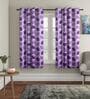 Purple Floral Polyester 5Ft Semisheer Eyelet Window Curtains (Set Of 2)