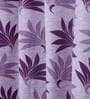 Purple Floral Polyester 5Ft Semisheer Eyelet Window Curtains (Set Of 2)