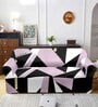 Purple Geometric Polyester 3 Seater Elastic Stretchable Sofa Cover