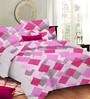 Purple Geometric 136 TC 100% Cotton Queen Sized Bed Sheets with 2 Pillow Covers